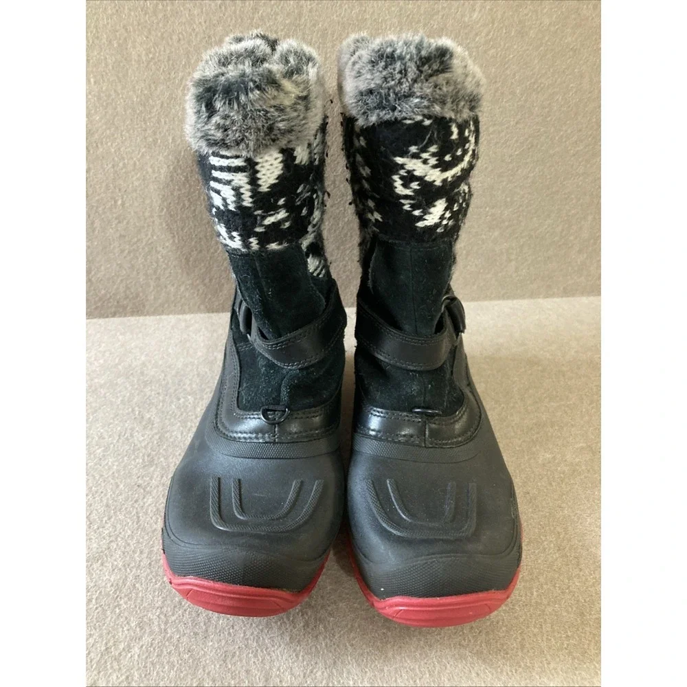 THE NORTH FACE Shellista‎ Pull-On Boots Sz 6.5 Black Pink Snowboot Outdoor $135